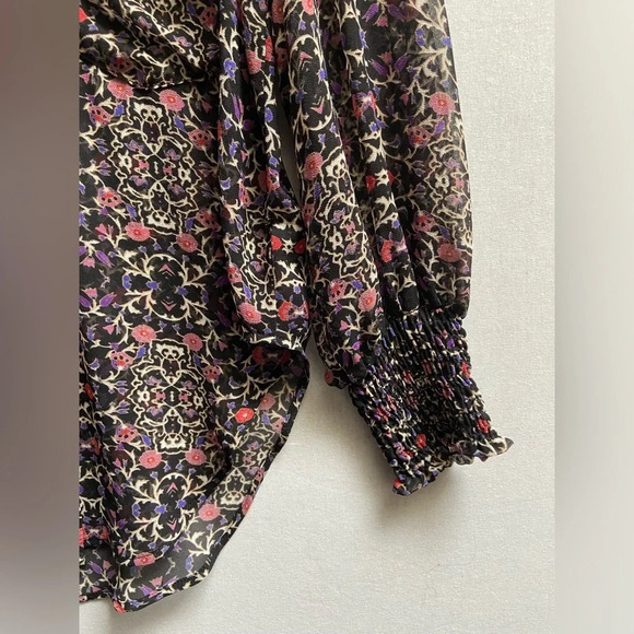 MISA LOS  ANGELES Floral Print Long Sleeve Blouse SZ S - Picture 6 of 14